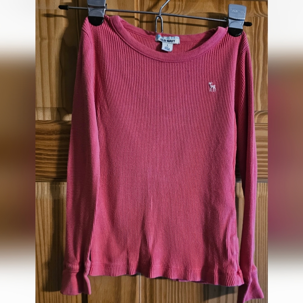 OLD NAVY Kids girl long sleeve waffle thermal S
